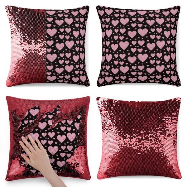 

pillow case light pink glitter hearts shimmer sequins pillowcase art sparkle baby k