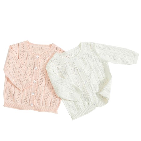 

b91t06 0-3t sweet breathable cotton soft pure color jacket outwear cardigan for spring kids sweaters girls 210417, Blue