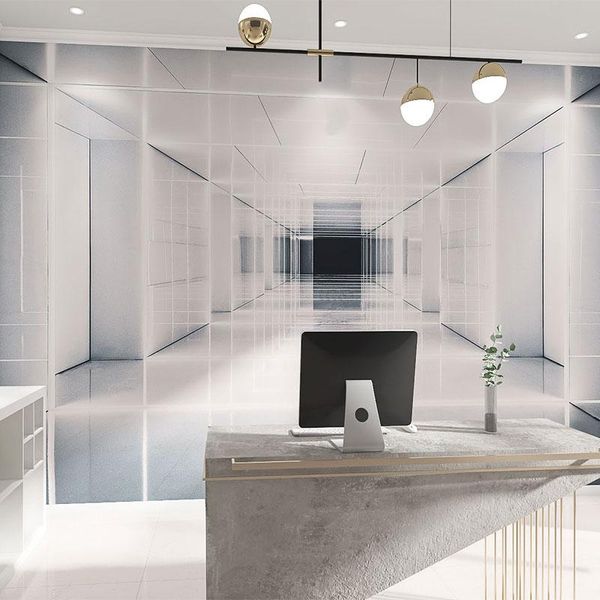 

wallpapers 3d extended space self adhesive wallpaper geometry industrial wind building living room office front desk background wall mural