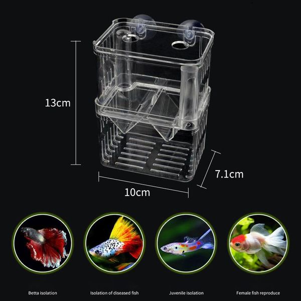 

aquariums 1pcs fish incubator aquarium breeder box spawning hatching room for multifunctional accessories breeding isolation