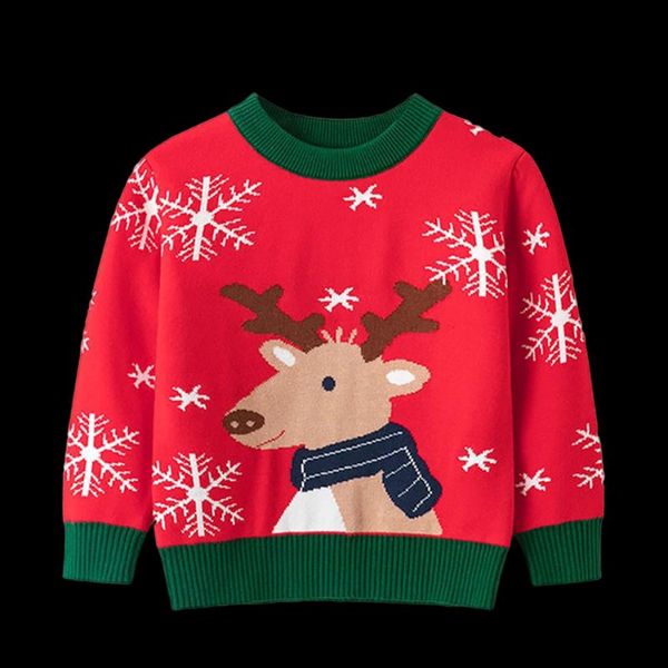 

pullover baby girl winter clothes kids christmas knitted sweater round neck long sleeve warm gifts for children, Blue
