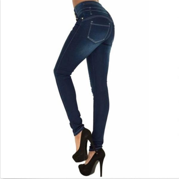 

women summer fasihon autumn casual daily ripped slim skinny jeans stretch denim pencil long #4f05 women's, Blue