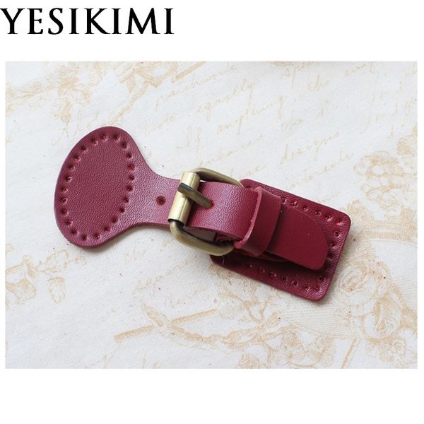 

5 pcs/lot real leather buckles for bag diy replacement bag accessories handmade bag hasp buckle t shape, Black