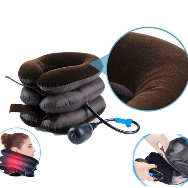 

pillow u neck air inflatable cervical brace shoulder pain relax support massager relief tractor