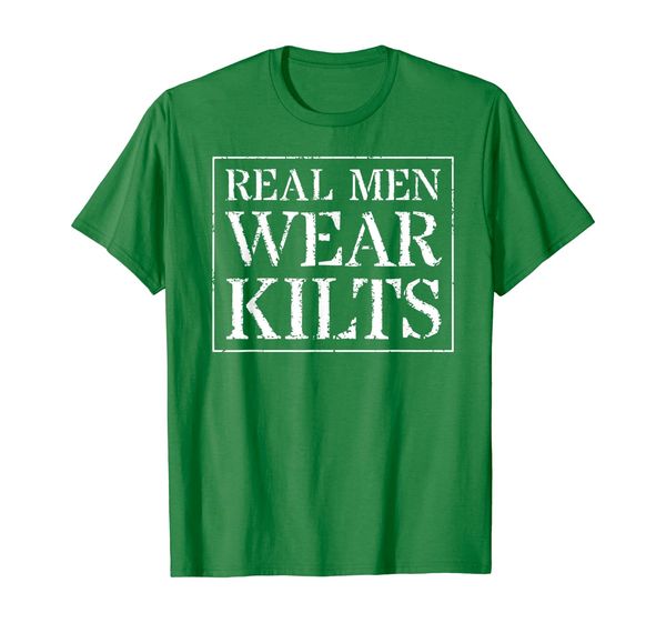 

kilt t shirt gift for scottish men: real men wear kilts, White;black