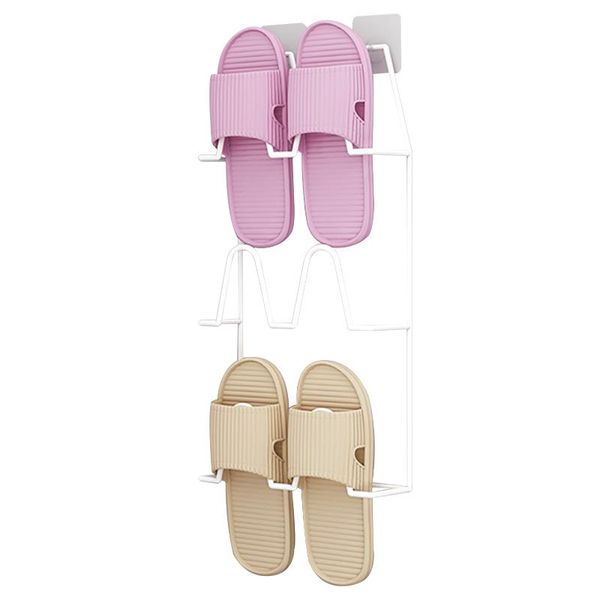 

clothing & wardrobe storage hanging shelf shoe rack durable smooth wall mounted punch self adhesive easy install space saving doorway t