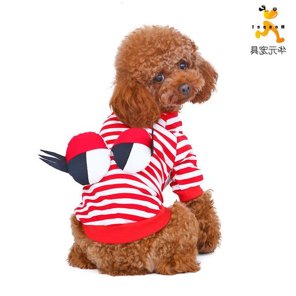 

the dog clothes autumn winter vip bear teddy dog puppies summer bipedal striped pet clothing t