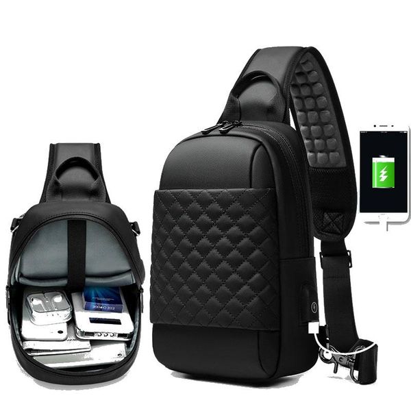 

cross body casual messenger bag multifunction black crossbody bags high capacity waterproof shoulder usb charging chest pack