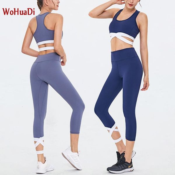 

yoga outfits seamless women gym set clothes sports bra and leggings jogging workout tights fitness drop1, White;red