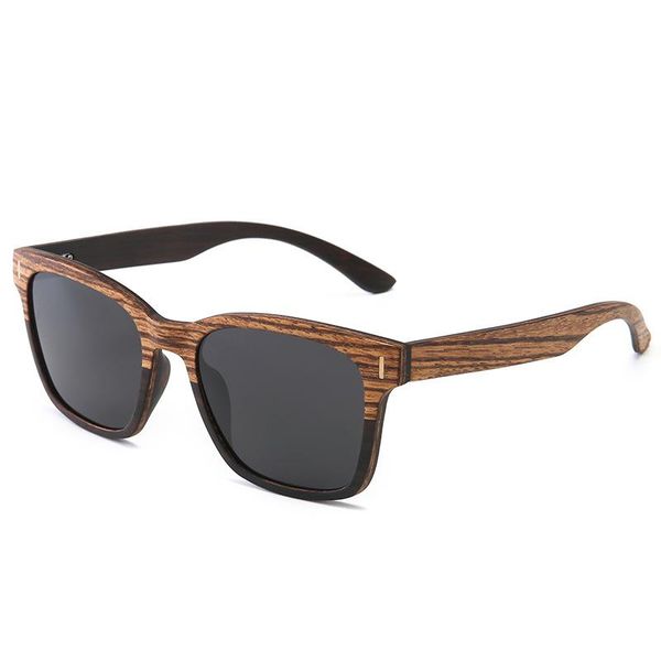 

sunglasses classic square style wooden zebra wood ebony splice men polarized sun glasses handmade brand design, White;black