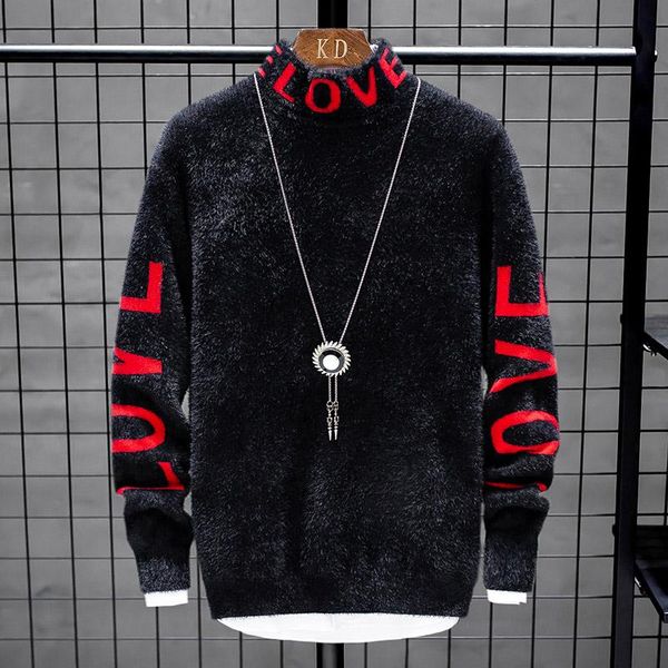 

cashmere sweater men winter thick warm mens christmas sweaters turtleneck male pullovers fashion knitwear pull homme, White;black