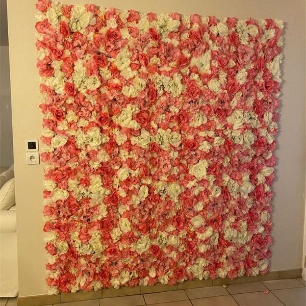 

decorative flowers & wreaths 40x60cm white silk rose flower wall artificial for wedding decoration romantic home backdrop decor