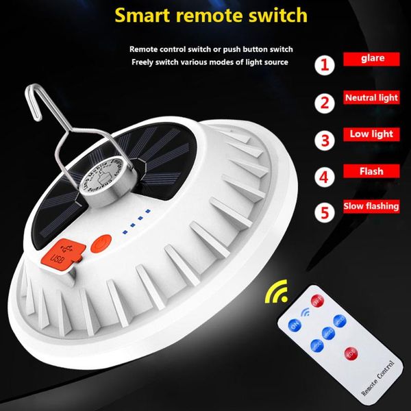 

portable lanterns 120leds lantern outdoor remote control camping lamp rechargeable solar powered night market light emergency power bank