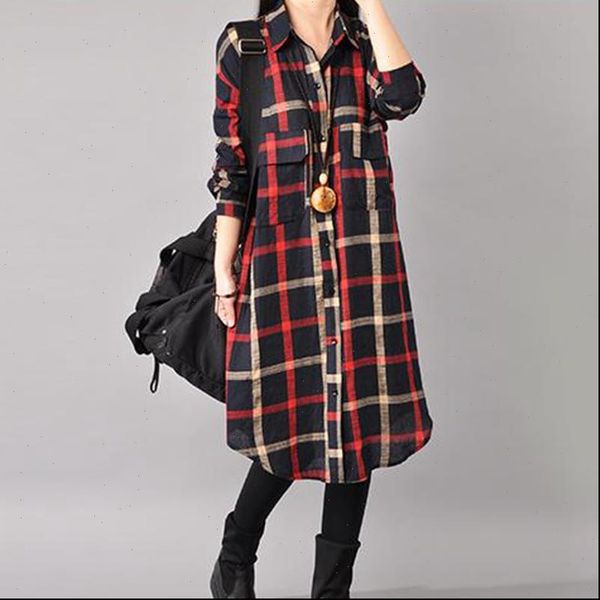 

manubea three quarter sleeve womens blouses grid casual long plaid and loose lattice blusa feminina, White