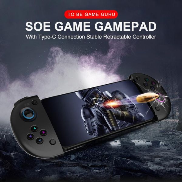 

game controllers & joysticks 2in1 wireless bluetooth 4.0 gamepad stretchable controller for type-c android 3.5-6.5 inch mobile phone pubg ga