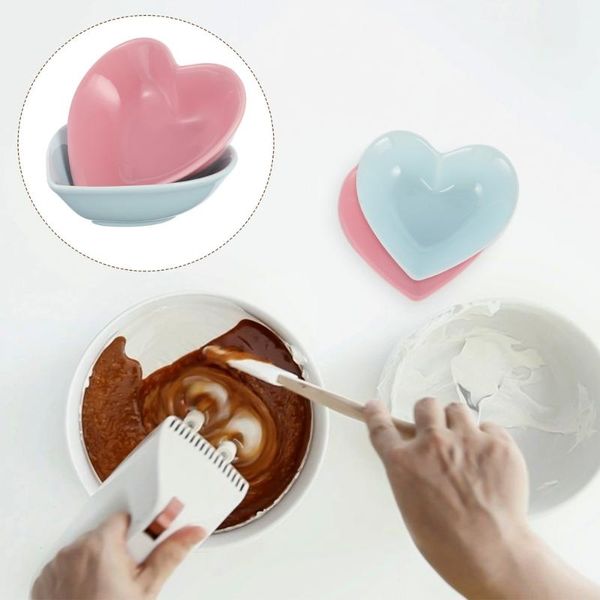 

bowls 2 pcs ceramic dessert heart shape ice cream bowl creative pudding