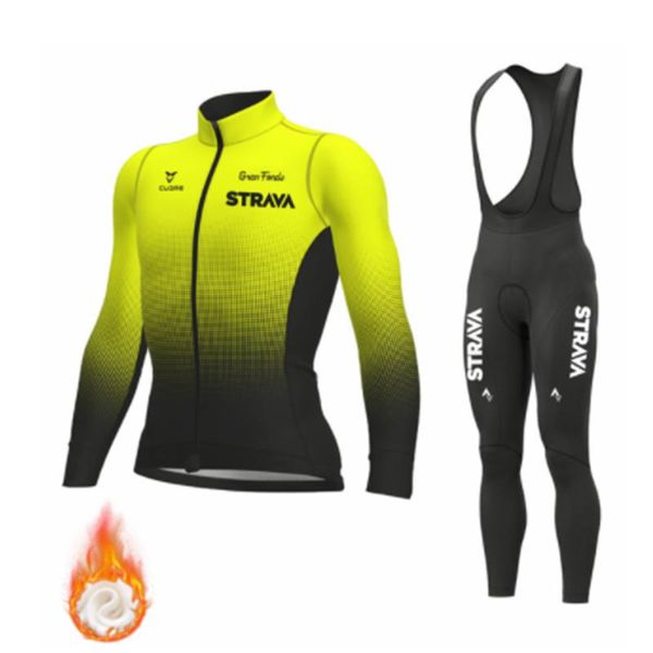 

racing sets winter fleece man cycling jersey suit mountian bicycle clothes wear ropa ciclismo bike clothing team 2021, Black;blue