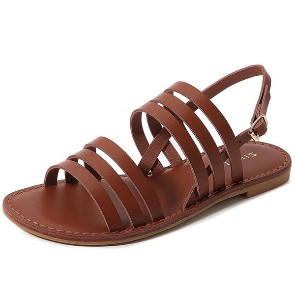 

sandals women's gladiator sandal woman flat shoes beach wind casual shoe summer lady footwear plus size slippers women, Black