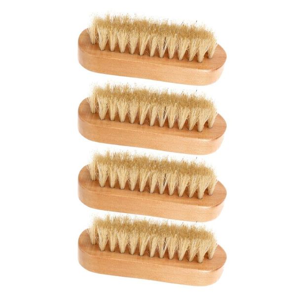 

nail brushes 4pcs two sided natural boar wooden pedicure hand brush, Yellow