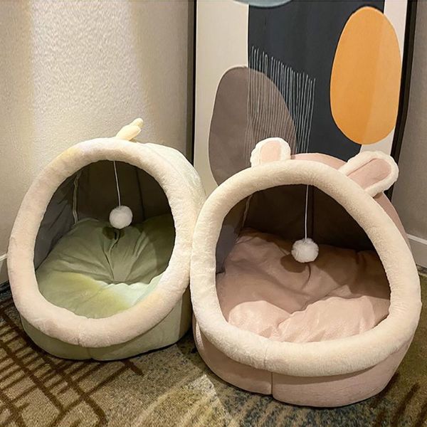 

cat beds & furniture cute bed warm pet basket cozy kitten lounger cushion house tent very soft small dog mat bag for washable cave cats