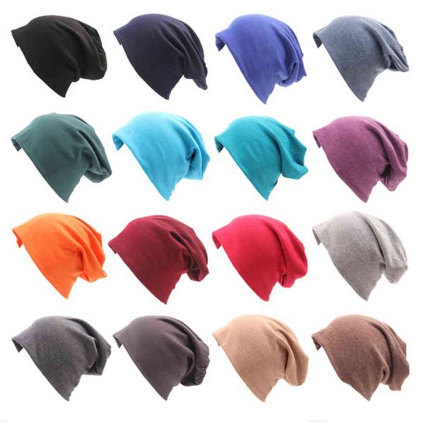 

new womens mens knit beanie hat oversized candy color cotton hat mz012 y21111, Blue;gray