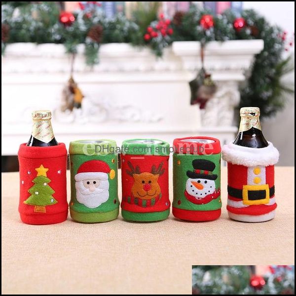 Decorazioni natalizie Forniture per feste festive Giardino domestico Tessuto spazzolato creativo Beverag Vino Er Coca-Cola Bottiglia di soda Ers Drop Delivery 2021 P