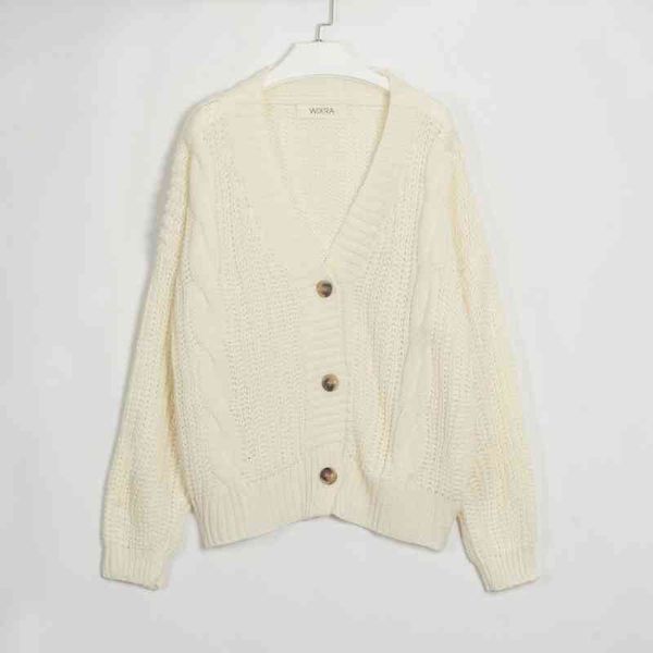 

women's sweaters wixra mulheres oversized Ãºnico breasted manga comprida cardigan outono inverno nova malhas camisola sÃ³lida feminino 0, White;black