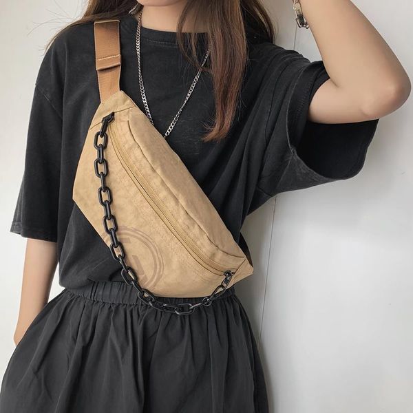 

waist bags nylon chest bag street trend shoulder crossbody pack fashion chain hip-hop fanny