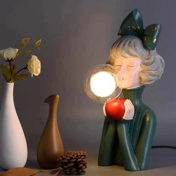 

table lamps modern minimalist creativity blowing bubble girl lamp colorful home decoration study room living bedroom bedside