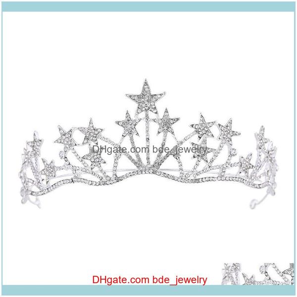 

hair jewelry jewelryhair clips & barrettes k3nd star shaped rhinestone bridal crowns tiaras headpiece for wedding ceremony party drop delive, Golden;silver