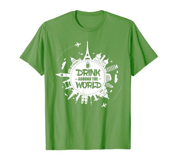 

drink around the world t-shirt, White;black