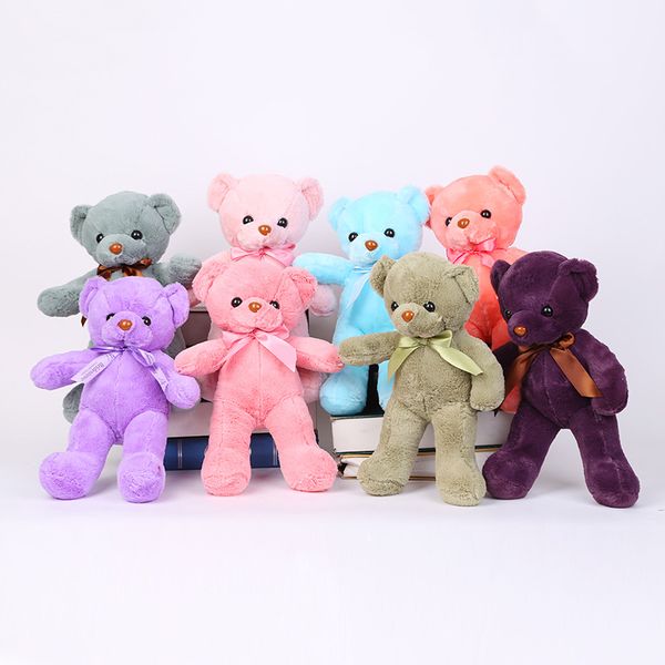 

more color bear plush toy stuffed for kids holiday gifts 25cm 10pcs/lot