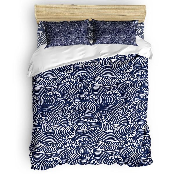 

bedding sets sea wave texture duvet cover set with pillowcase home decoration bed comforters king size