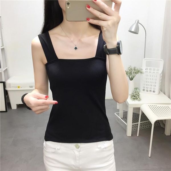 

women's tanks & camis off shoulder tank summer white black halter korean style slim 2021 women clothes ropa mujer haut femme