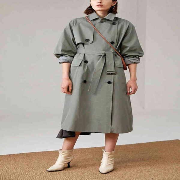 

women's wool & blends uk brand new fashion fall /autumn casual double breasted simple classic long trench coat with belt chic fema, Black