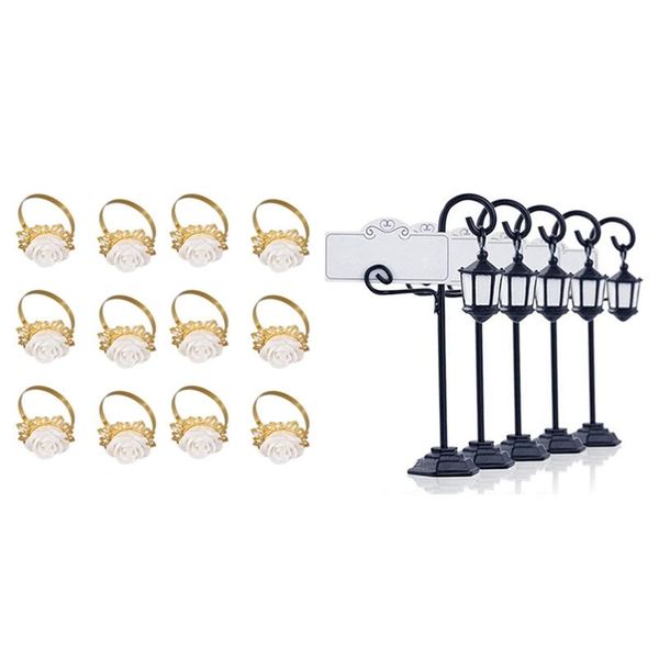 

napkin rings 5 pcs streetlight shape wedding party place card holder with 12pcs resin ring table kitchen serviette
