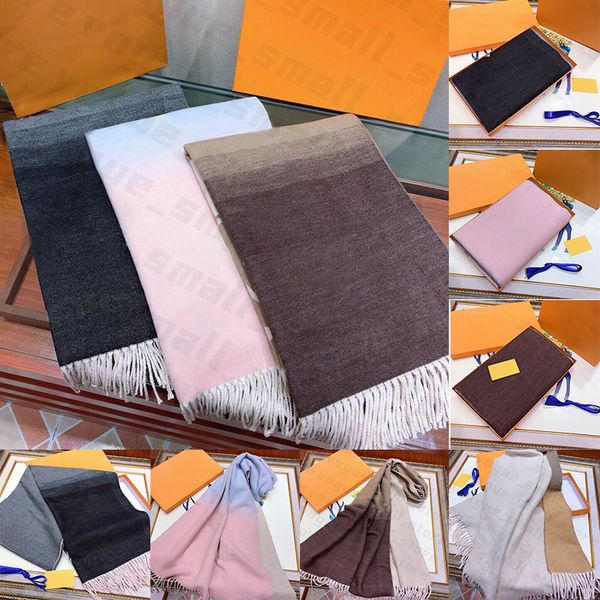 

with box gift bag receipt tag 2021 brand scarfs for women winter mens scarf luxe pashmina warm fashion wool cashmere scarves, Blue;gray