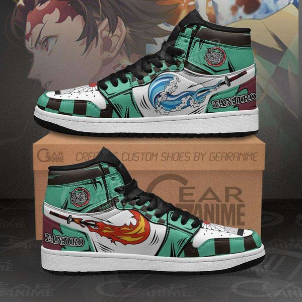 

tanjiro breathing sun and water sneakers demon slayer custom anime sho