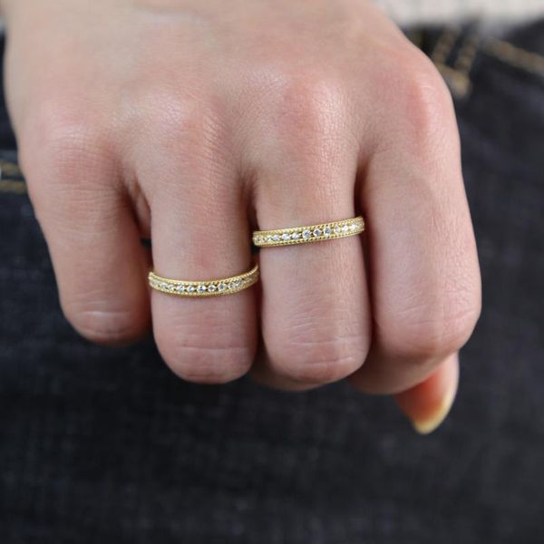 

wedding rings 2021 summer style simple 1 row dainty promise ring gold color paved with white cz for women party weddingjewelry gift, Slivery;golden