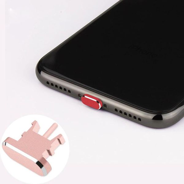 

cell phone anti-dust gadgets metal skin pc charger port anti dust plug card reader for 8 7 6 plus x xs max xr accessories