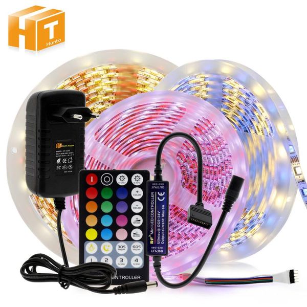 

strips led strip rgb / rgbw rgb+cct double white flexible light 5m 300 leds + rf remote controller dc12v power adapter