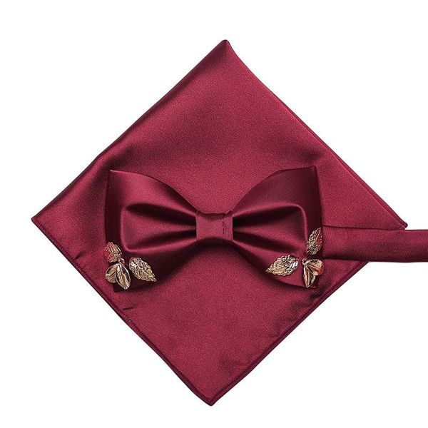 Arco laços Luxo gravata para homens 2022 marca de alta qualidade metal dois camada noivo festa de casamento vermelho borboleta bowtie masculina com caixa