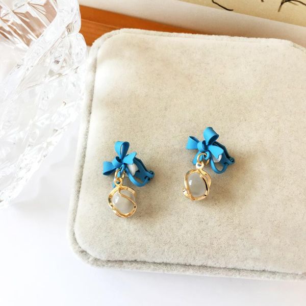 

dangle & chandelier bilandi s925 needle fashion jewelry bow earrings sweet design selling cute girl bead for fine accessories, Silver