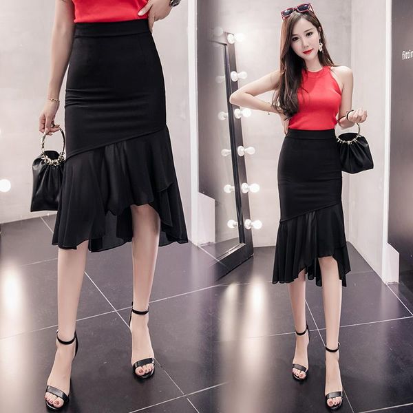 

skirts wholesale 2021 autumn winter selling women's fashion casual skirt g43, Black