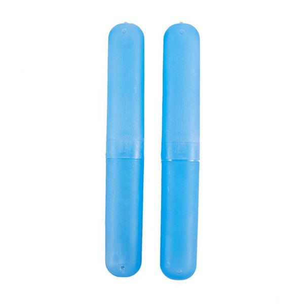 

bath accessory set travel blue toothbrush holder case tube 2 pcs