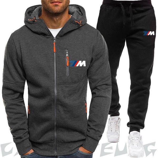 

men's tracksuits brand clothing spring autumn sets hoodie+pants two pieces casual tracksuit male sportswear 2021, Gray