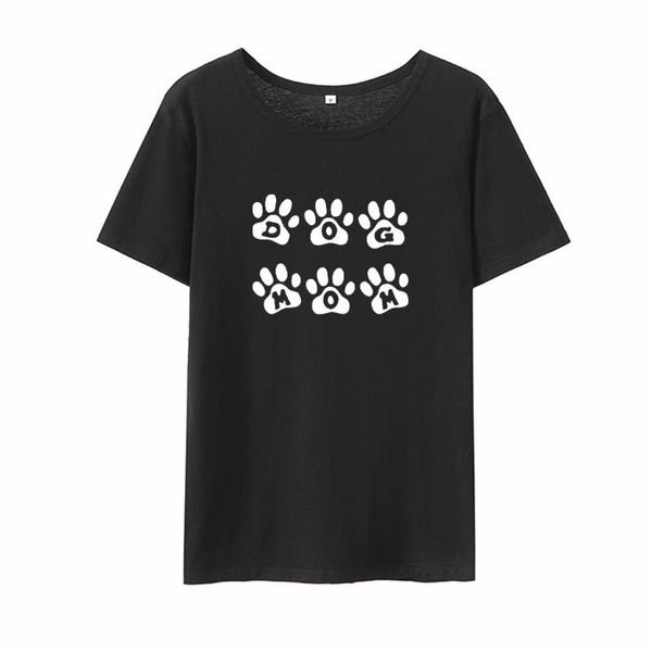 

women's t-shirt dog mom graphic tee shirt femme summer short sleeve o-neck cotton t women black white loose
