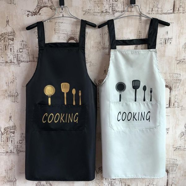 

strap japanese household kitchen waterproof and oil-proof apron fashion female men's overalls custom logo printing aprons