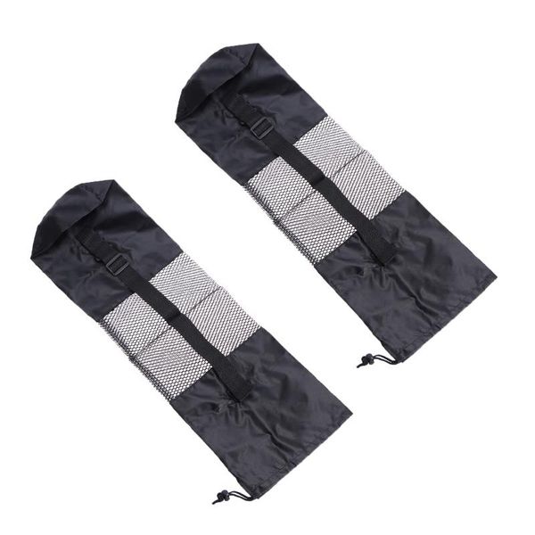 

yoga mats 2pcs mat storage bag half mesh exercise fitness carrier large capacity long sling for 6mm black