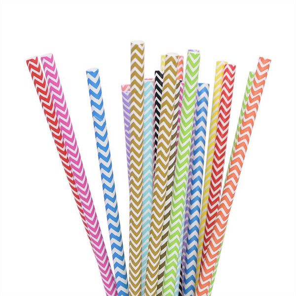 

disposable dinnerware 25pcs multicolor stripe paper straws baby shower kids birthday christmas wedding party event decor supplies